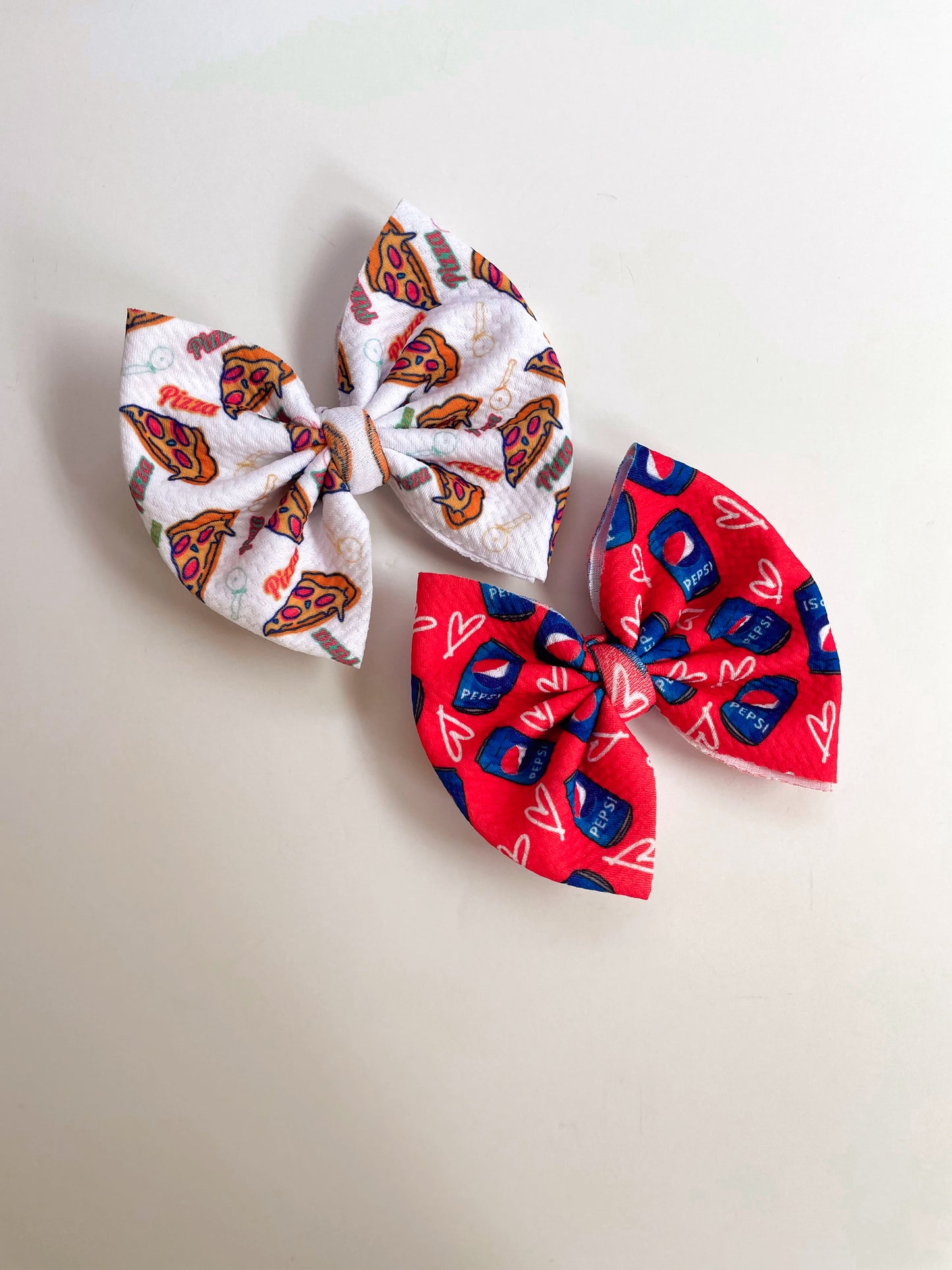 Traditional Bows - Pizza & Pepsi - Ev's Bowtique Shop