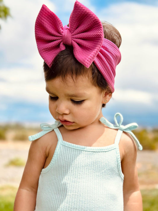 Magenta - Ev's Bowtique Shop, The most comfortable trendy bows for all of your babes. Traditional bows come styled as headwraps, Nylons, clips or pigtail sets! The choice is always yours!